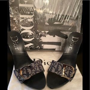 AUTHENTIC!!!! DIOR MONOGRAM HIGH HEEL SLIDES